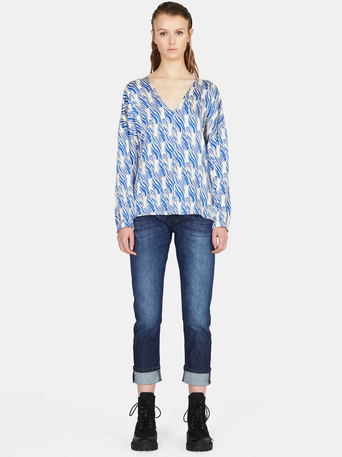Women Sisley Shirts & Blouses<Blouse In Printed Satin