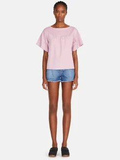 Women Sisley Tops & T-Shirts<Boxy Fit T-Shirt With Gathering