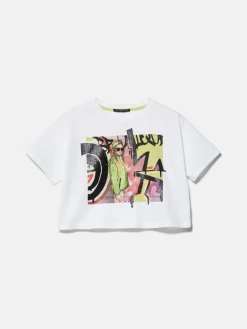 Girls Sisley Tops & T-Shirts<Boxy T-Shirt With Print And Glitter