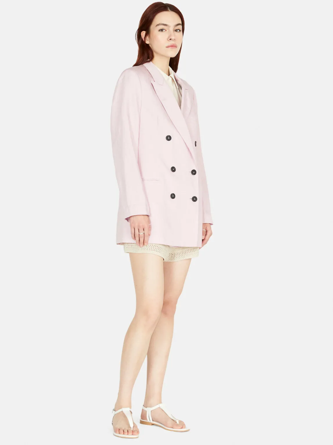 Women Sisley Jackets & Coats<Boy Fit Jacket In Linen Blend