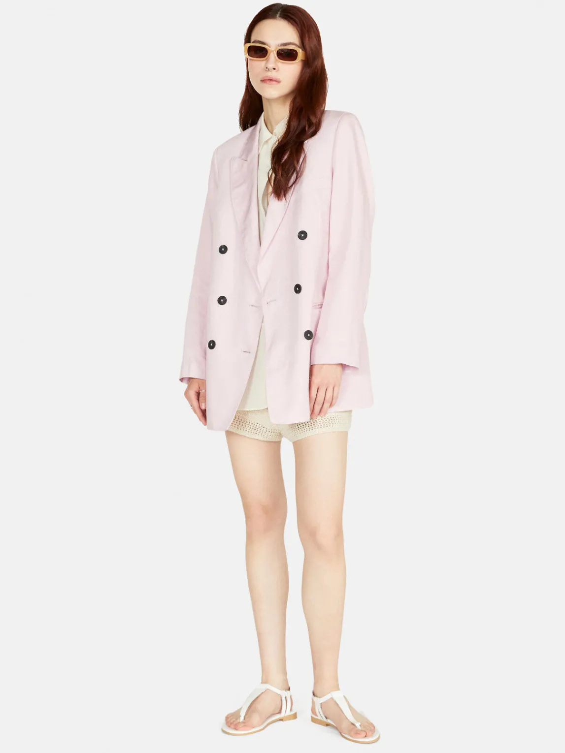 Women Sisley Jackets & Coats<Boy Fit Jacket In Linen Blend