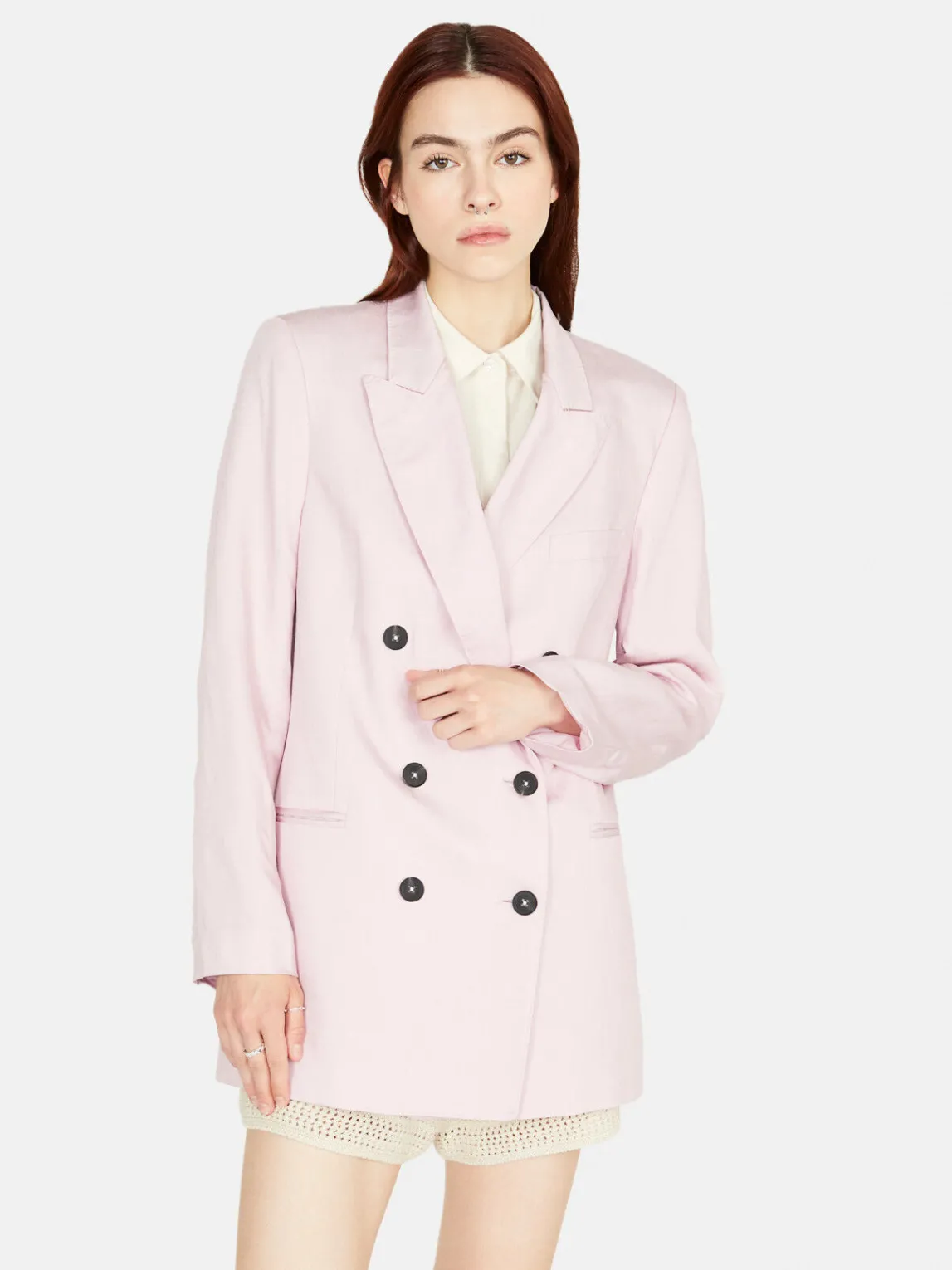 Women Sisley Jackets & Coats<Boy Fit Jacket In Linen Blend