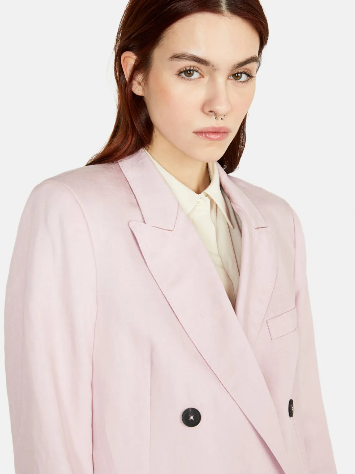 Women Sisley Jackets & Coats<Boy Fit Jacket In Linen Blend