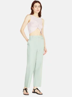 Women Sisley Trousers<Cigarette Trousers In Linen Blend