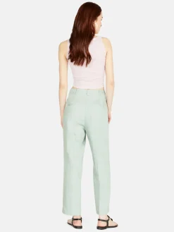 Women Sisley Trousers<Cigarette Trousers In Linen Blend