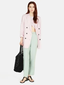 Women Sisley Trousers<Cigarette Trousers In Linen Blend