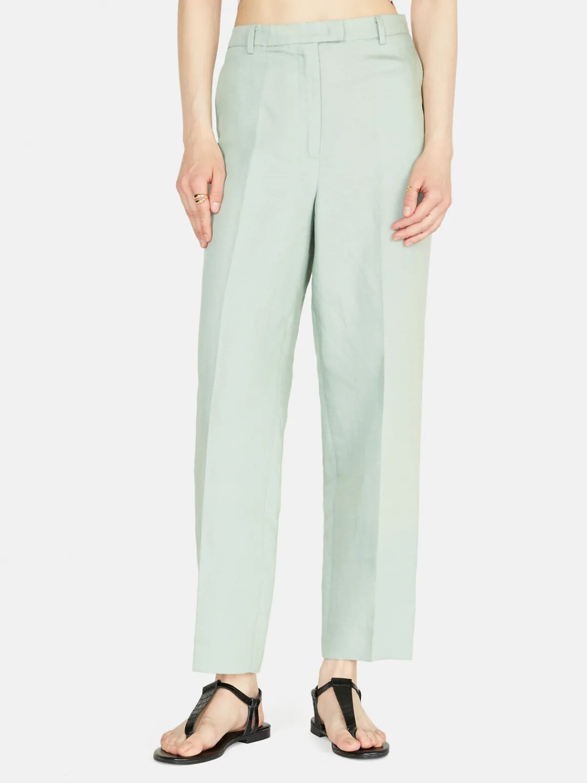 Women Sisley Trousers<Cigarette Trousers In Linen Blend