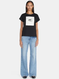 Women Sisley Tops & T-Shirts<Crew Neck T-Shirt With Print