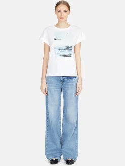 Women Sisley Tops & T-Shirts<Crew Neck T-Shirt With Print