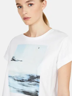 Women Sisley Tops & T-Shirts<Crew Neck T-Shirt With Print