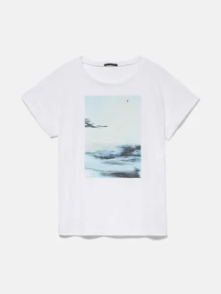 Women Sisley Tops & T-Shirts<Crew Neck T-Shirt With Print
