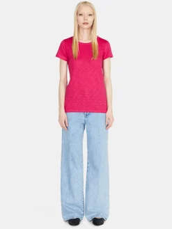 Women Sisley Tops & T-Shirts<Crew Neck T-Shirt With Raw Cut