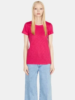 Women Sisley Tops & T-Shirts<Crew Neck T-Shirt With Raw Cut