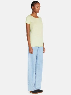 Women Sisley Tops & T-Shirts<Crew Neck T-Shirt With Raw Cut