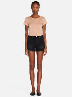 Women Sisley Tops & T-Shirts<Crew Neck T-Shirt With Raw Cut