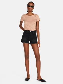 Women Sisley Tops & T-Shirts<Crew Neck T-Shirt With Raw Cut