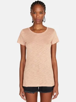 Women Sisley Tops & T-Shirts<Crew Neck T-Shirt With Raw Cut