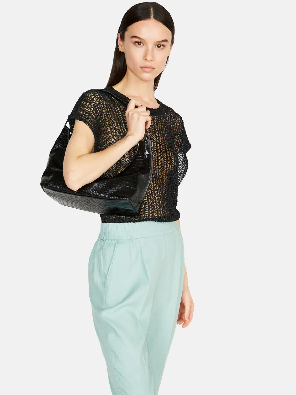 Women Sisley Bags<Crocodile Print Baguette Bag