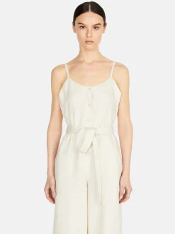 Women Sisley Dresses<Cropped 100% Linen Jumpsuit