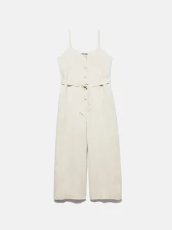 Women Sisley Dresses<Cropped 100% Linen Jumpsuit