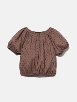 Girls Sisley Tops & T-Shirts<Cropped Blouse With Embroidery