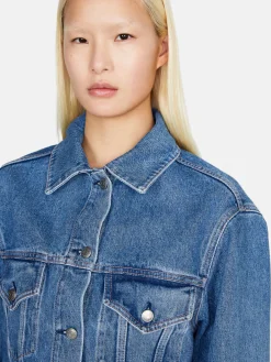 Women Sisley Jackets & Coats<Cropped Jean Jacket