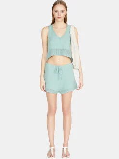 Women Sisley Tops & T-Shirts<Cropped Open-Knit Top