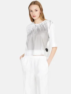 Women Sisley Tops & T-Shirts<Cropped Oversized Fit T-Shirt With Print