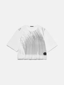 Women Sisley Tops & T-Shirts<Cropped Oversized Fit T-Shirt With Print