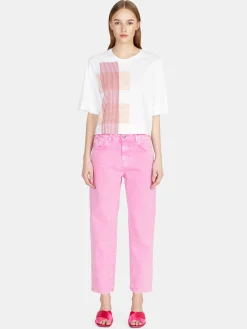 Women Sisley Tops & T-Shirts<Cropped Oversized Fit T-Shirt With Print