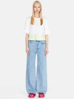 Women Sisley Tops & T-Shirts<Cropped Oversized Fit T-Shirt With Print