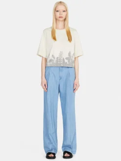 Women Sisley Tops & T-Shirts<Cropped Oversized Fit T-Shirt With Print