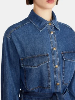 Women Sisley Dresses<Denim Shirt Dress With Belt