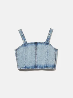 Girls Sisley Tops & T-Shirts<Denim Top With Studs