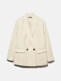 Women Sisley Jackets & Coats<Double-Breasted Jacket With Shoulder Pads
