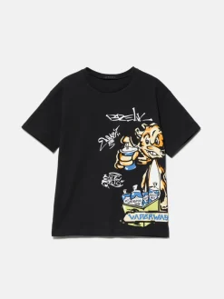 Boys Sisley Shirts & T-Shirts<Graffiti Print T-Shirt