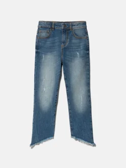 Girls Sisley Trousers & Skirts<High-Waisted Jeans With Rips