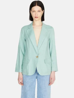 Women Sisley Jackets & Coats<Jacket In Linen Blend