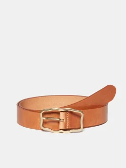 Women Sisley Accessories<Leather Belt With Shaped Buckle