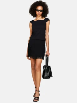 Women Sisley Skirts<Mini Skirt With Fringes