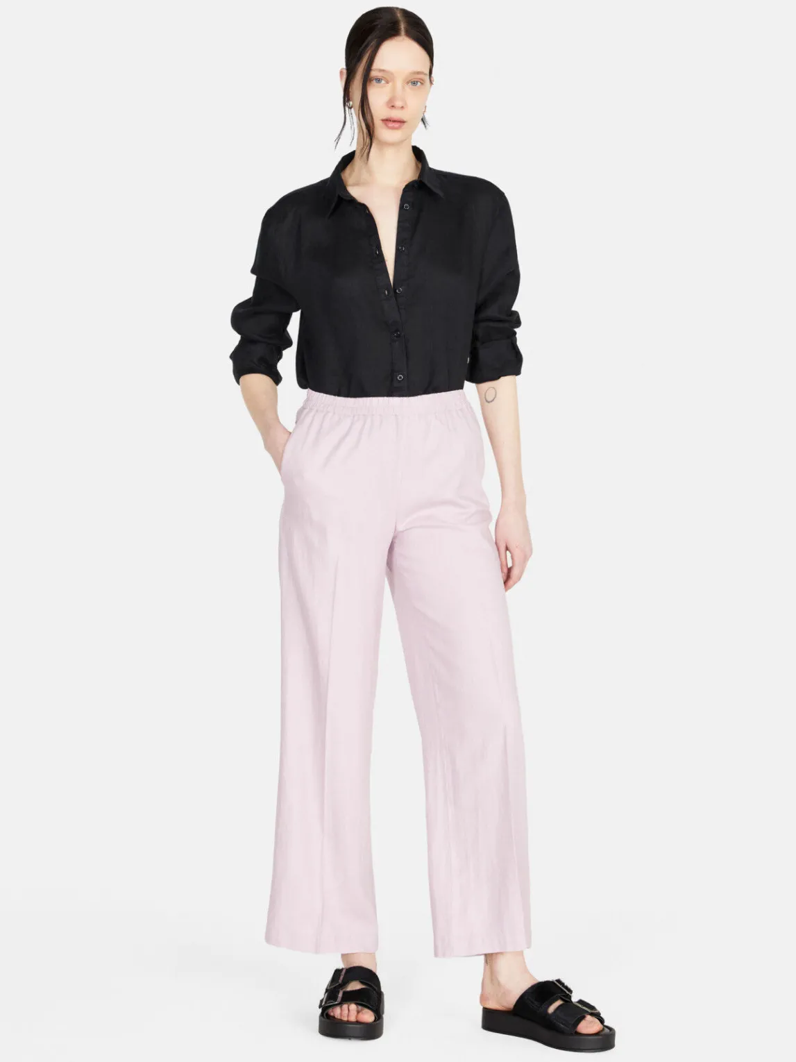 Women Sisley Trousers<Palazzo Trousers In Linen Blend