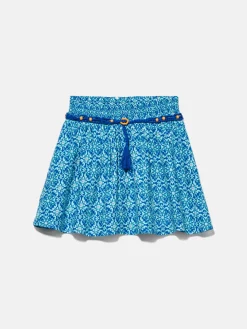 Girls Sisley Trousers & Skirts<Printed Mini Skirt With Belt