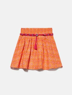 Girls Sisley Trousers & Skirts<Printed Mini Skirt With Belt
