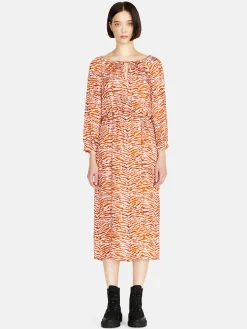 Women Sisley Dresses<Printed Satin Midi Dress