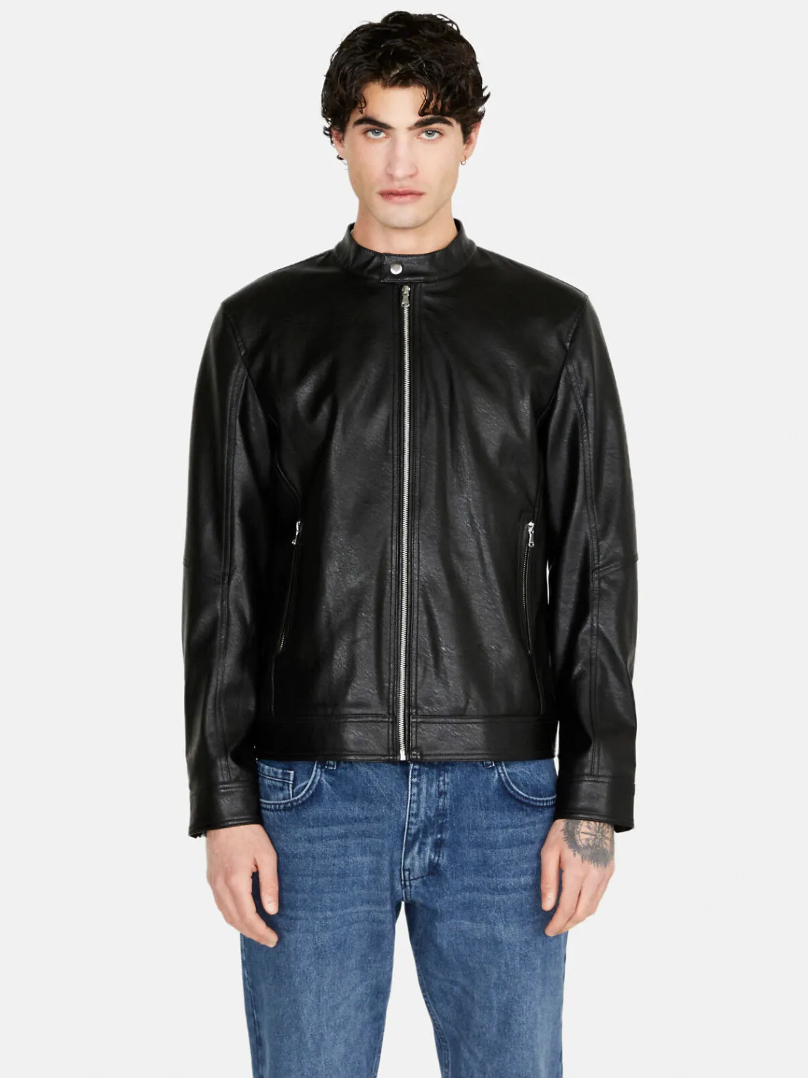 Men Sisley Jackets & Coats<Regular Fit Biker Jacket