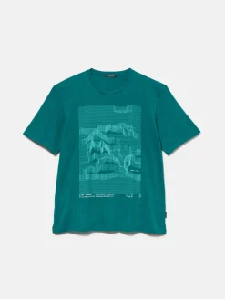 Men Sisley T-Shirts<Relaxed Fit T-Shirt With Print
