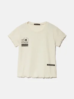Girls Sisley Tops & T-Shirts<Ribbed T-Shirt With Print