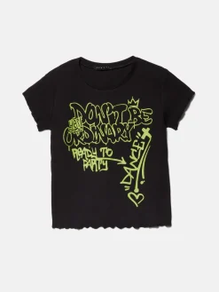 Girls Sisley Tops & T-Shirts<Ribbed T-Shirt With Print