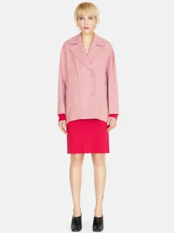 Women Sisley Jackets & Coats<Short Double-Breasted Coat
