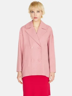 Women Sisley Jackets & Coats<Short Double-Breasted Coat